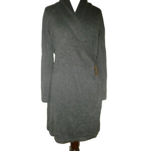 Lauren Ralph Lauren Charcoal Gray Wrap Coat Dress